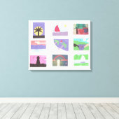 Leinwand mit bunten Szenen (Insitu (Holzboden))