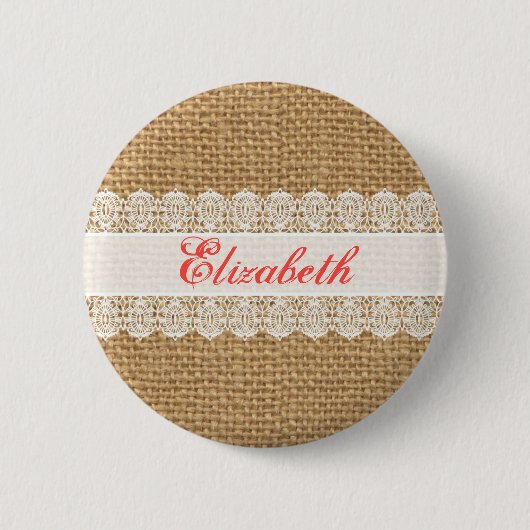 Leinwand mit empfindlicher Spitze - Shabby Button (Vorderseite)