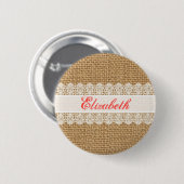 Leinwand mit empfindlicher Spitze - Shabby Button (Vorne & Hinten)
