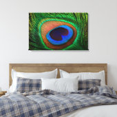 Leinwand mit farbigem Pfauenfederbild (Insitu (Schlafzimmer))