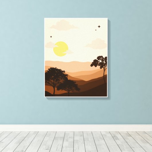 Leinwand mit Illustrierter brauner Ansicht (Insitu (Holzboden))