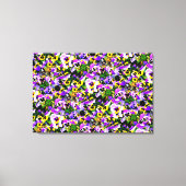Leinwand mit mehrfarbigen Stiefmütterchen (Vorderseite)