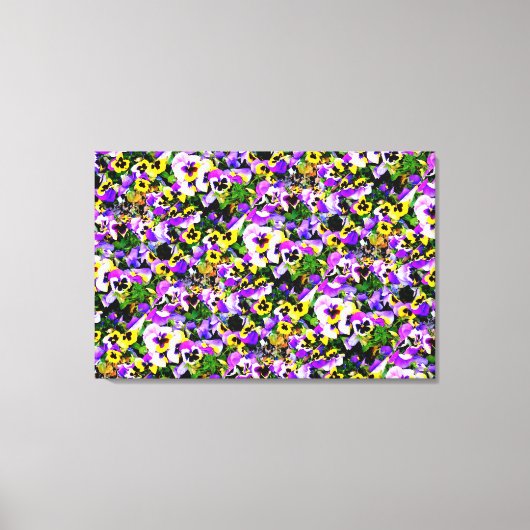 Leinwand mit mehrfarbigen Stiefmütterchen (Vorderseite)