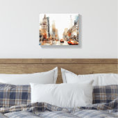 Leinwand mit New York City, bemalte Landschaft. (Insitu (Schlafzimmer))