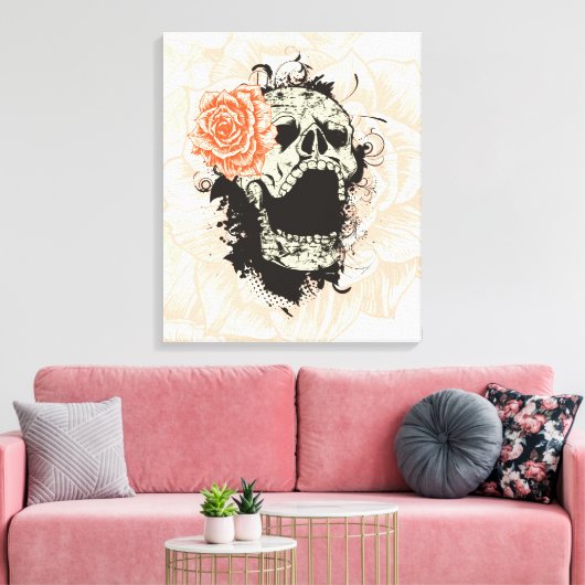 Leinwand mit orangefarbener Rose (Insitu (Wohnzimmer))