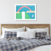Leinwand mit Regenbogen- und Wasserfallszene (Insitu (Schlafzimmer))