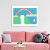Leinwand mit Regenbogen- und Wasserfallszene (Insitu (Wohnzimmer))