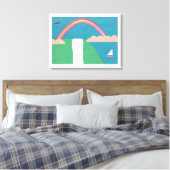 Leinwand mit Regenbogen- und Wasserfallszene (Insitu (Schlafzimmer))