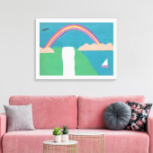 Leinwand mit Regenbogen- und Wasserfallszene (Insitu (Wohnzimmer))
