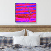 Leinwand mit rosa und blauem Heron (Insitu (Schlafzimmer))