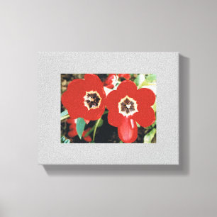 Leinwand mit roten Tulpen