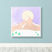 Leinwand mit Snowy Mountain Scene (Insitu (Holzboden))