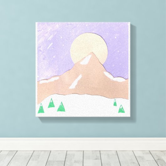 Leinwand mit Snowy Mountain Scene (Insitu (Holzboden))