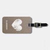 Leinwand mit verwittertem Herzreise-Gepäckanhänger Gepäckanhänger (Vorderseite horizontal)