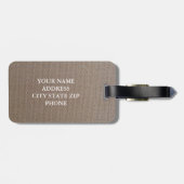 Leinwand mit verwittertem Herzreise-Gepäckanhänger Gepäckanhänger (Rückseite horizontal)