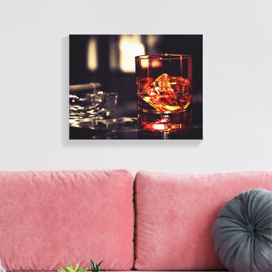 Leinwand mit Whiskey und Zigarre (Insitu (Wohnzimmer))