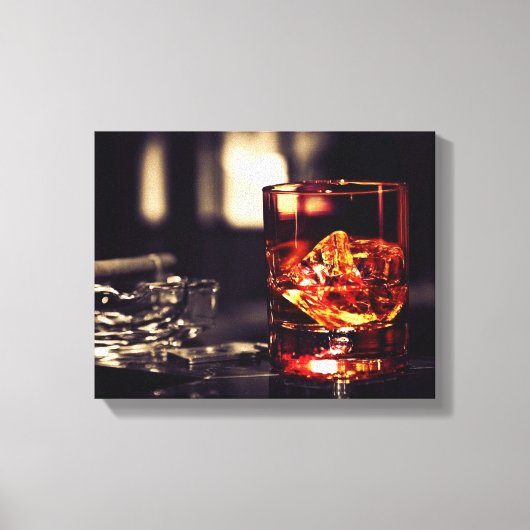 Leinwand mit Whiskey und Zigarre (Vorderseite)
