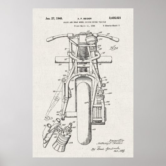 Leinwand | Motorradpatent Poster (Vorne)