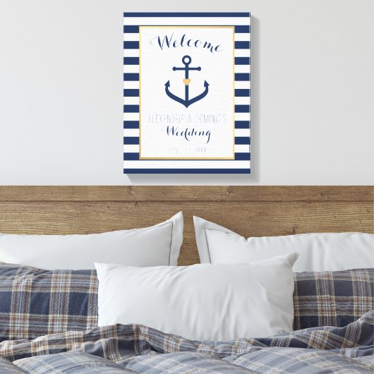 Leinwand Nautical thema Wedding Welcome Sign - Nav (Insitu (Schlafzimmer))