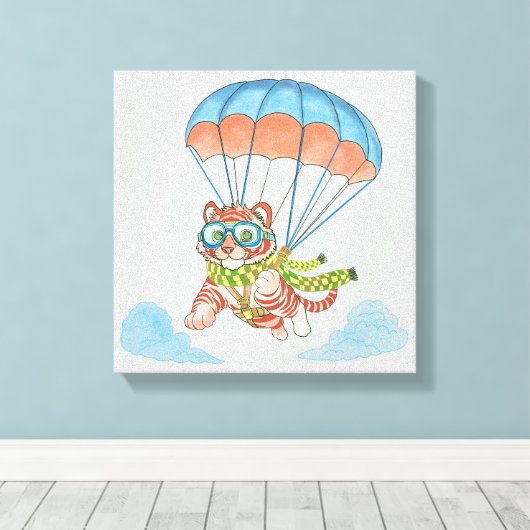Leinwand Parachute Tiger (Insitu (Holzboden))