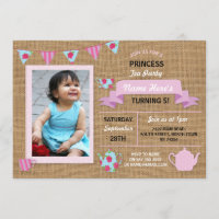 Leinwand-Prinzessin Tea Party Pink Birthday laden