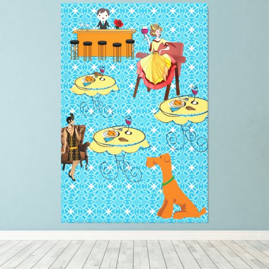 Leinwand Retro Frauen Dosierung (Insitu (Holzboden))