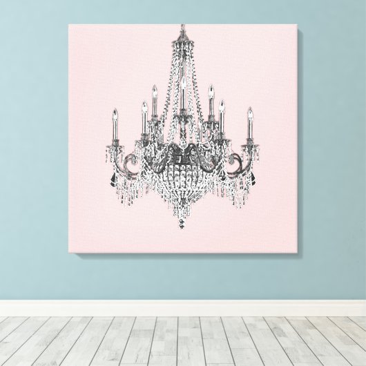 Leinwand Rosa Kronleuchter Kunst (Insitu (Holzboden))