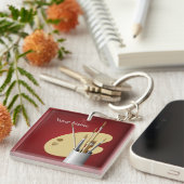 Leinwand Roter Schlüsselanhänger für Künstlerpalet (Vorderseite rechts)