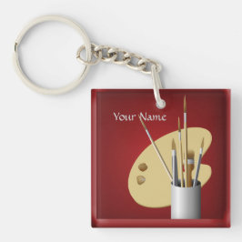 Leinwand Roter Schlüsselanhänger für Künstlerpalet