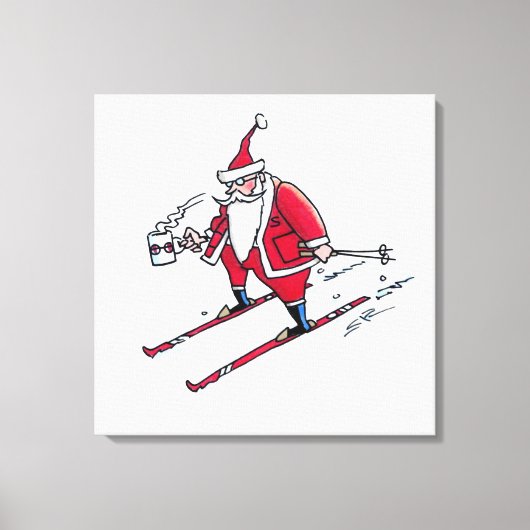 Leinwand Santa Skiing (Vorderseite)