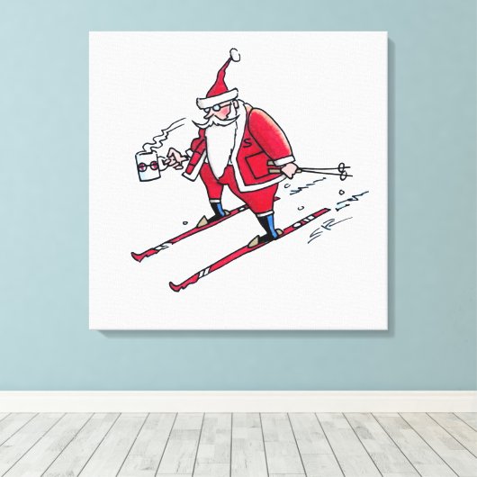 Leinwand Santa Skiing (Insitu (Holzboden))
