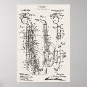 Leinwand | Saxophon - Patent Poster (Vorne)