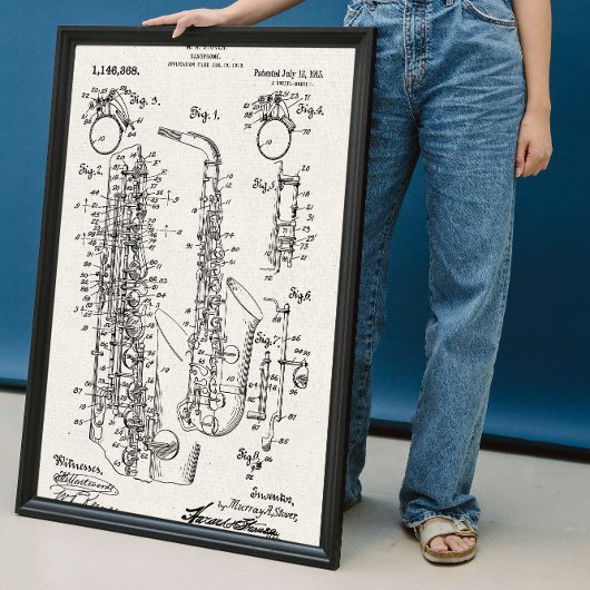 Leinwand | Saxophon - Patent Poster