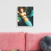 Leinwand Schöne Meerjungfrau im See mit Lilien (Insitu (Wohnzimmer))