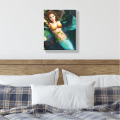 Leinwand Schöne Meerjungfrau im See mit Lilien (Insitu (Schlafzimmer))