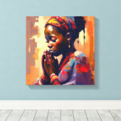 Leinwand, Schönes afrikanisches Mädchen in Meditat Leinwanddruck (Insitu (Holzboden))
