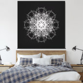 Leinwand, Schwarz-weiß Kaleidoskop Mandala Art Leinwanddruck (Insitu (Schlafzimmer))