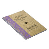 Leinwand-Spitze-Bild-Lavendel-Babyparty-Gast-Buch Notizblock (Rechte Seite)