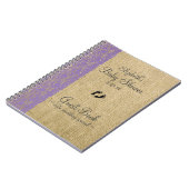 Leinwand-Spitze-Bild-Lavendel-Babyparty-Gast-Buch Notizblock (Linke Seite)