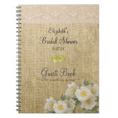 Leinwand-Spitze-Blumen-Brautparty-Gast-Buch Notizblock (Vorderseite)