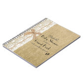 Leinwand-Spitze und Raffiabast-Bild-rustikales Notizblock (Linke Seite)