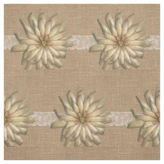 Leinwand-Spitze und TAN-Blumen-Druck Stoff (Muster)