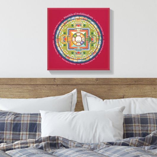 LEINWAND SQUARE - Mandala von Chenrezig (Mitgefühl (Insitu (Schlafzimmer))