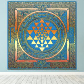 Leinwand SriYantra Yoga Meditation Indien Symbol h (Insitu (Holzboden))