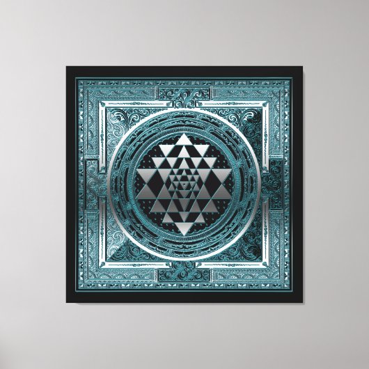 Leinwand SriYantra Yoga Meditation Indien Symbol h (Vorderseite)
