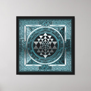 Leinwand SriYantra Yoga Meditation Indien Symbol h