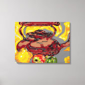 Leinwand Stillleben : Tee Wasserkocher mit Obst (Vorderseite)