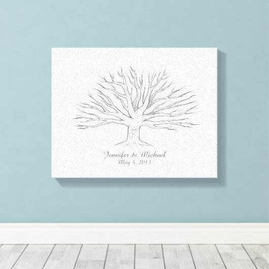 Leinwand Thumbprint Tree Guestbook (Insitu (Holzboden))
