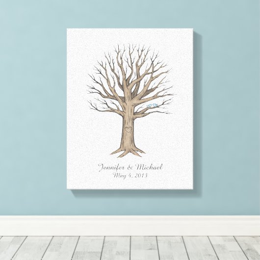 Leinwand Thumbprint Tree Guestbook (Insitu (Holzboden))