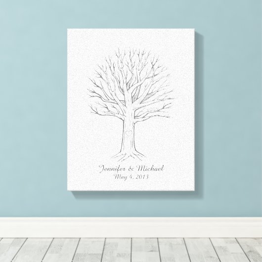 Leinwand Thumbprint Tree Guestbook (Insitu (Holzboden))